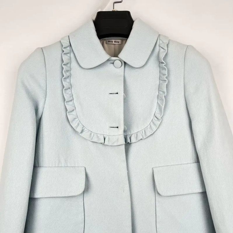 Miu Miu Miu Miu Blue Women's Coat Size S 0089 Size S / US 4 / IT 40 - 3 Thumbnail