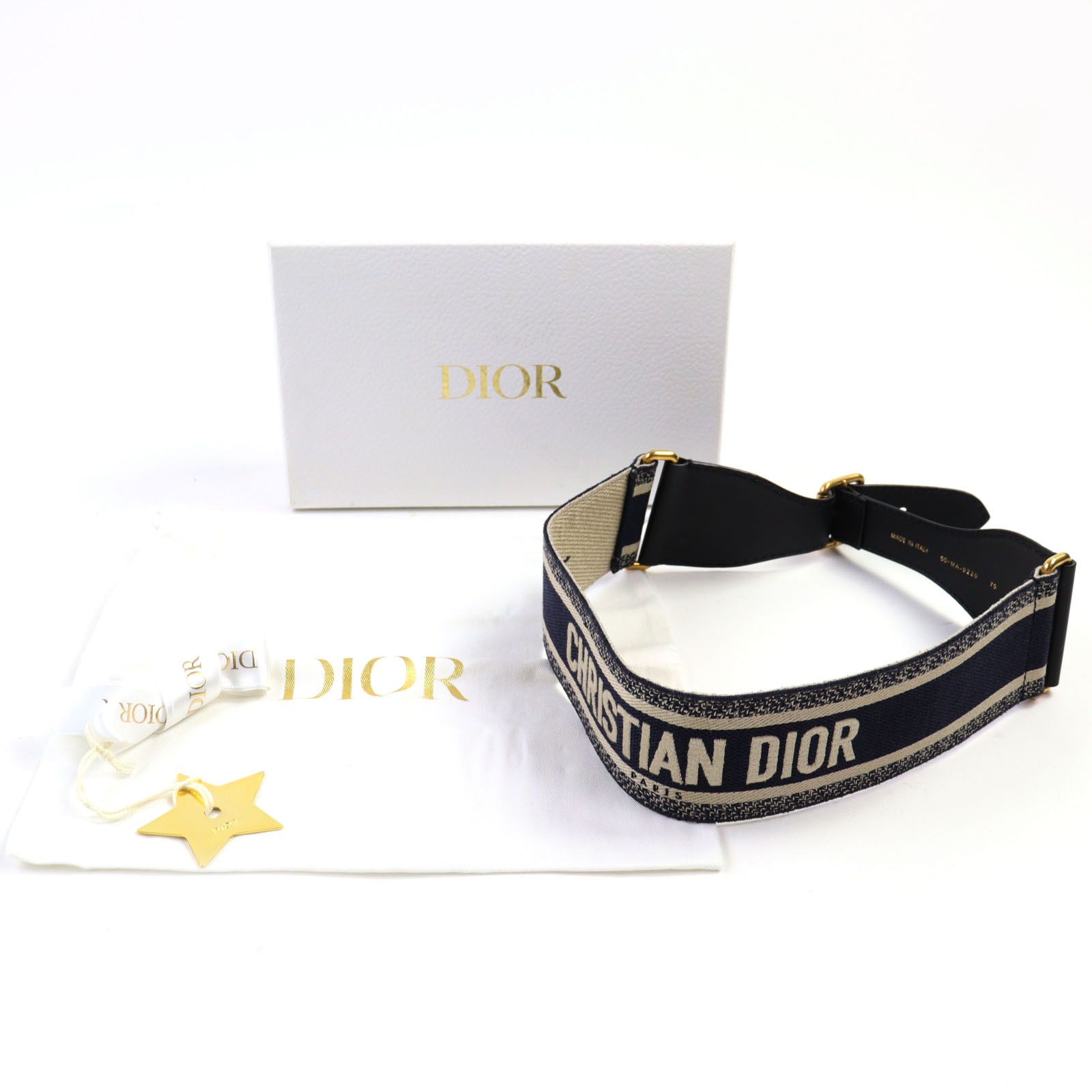 Dior Dior Christian Dior Embroidery Canvas Belt Canvas Belt 50-MA-0220 DUTY FREE for USA Size ONE SIZE - 2 Thumbnail