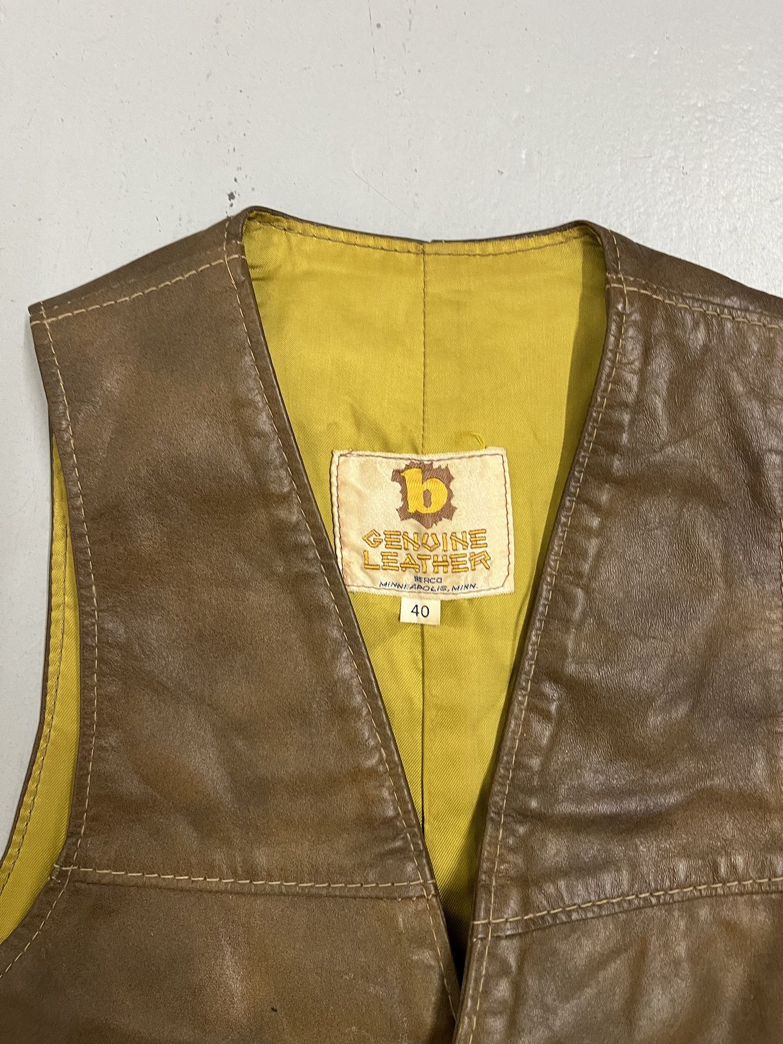 Leather Vingtage 90s Genuine Leather Vest Size S (40) Size US S / EU 44-46 / 1 - 2 Thumbnail