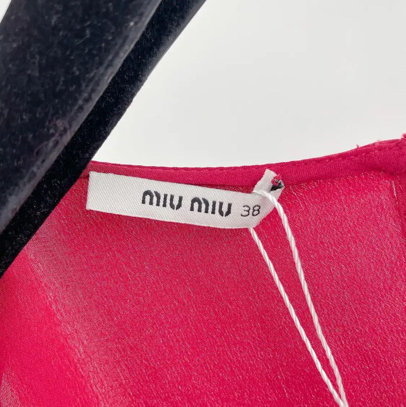 Miu Miu Miu Miu Pink Silk Short Sleeve Dress 0089 Size M / US 6-8 / IT 42-44 - 6 Thumbnail