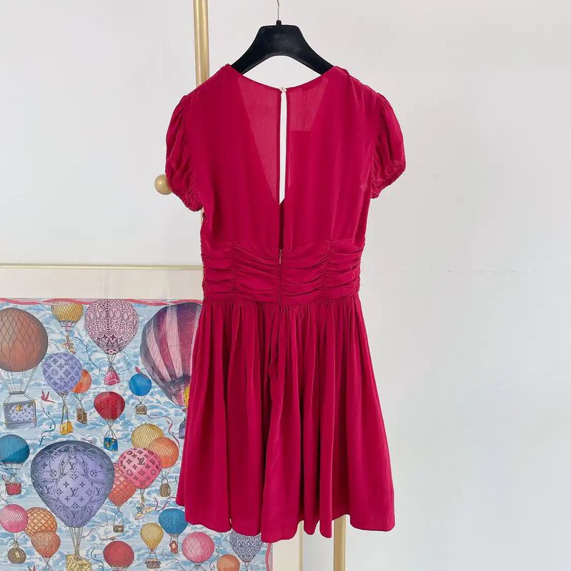 Miu Miu Miu Miu Pink Silk Short Sleeve Dress 0089 Size M / US 6-8 / IT 42-44 - 2 Thumbnail