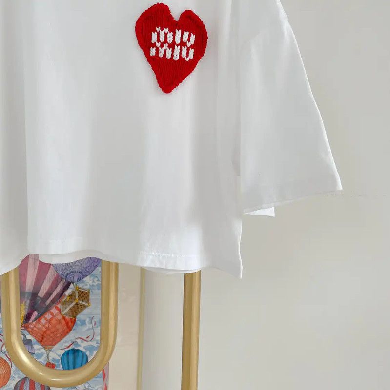 Miu Miu Miu Miu White Cotton Short Sleeve Tee 0089 Size S / US 4 / IT 40 - 4 Thumbnail