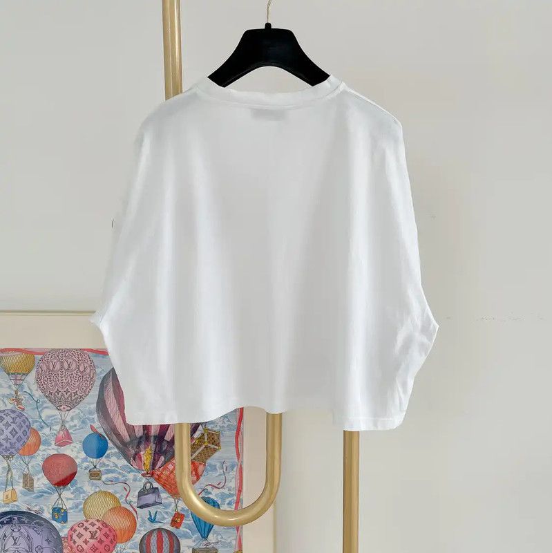 Miu Miu Miu Miu White Cotton Short Sleeve Tee 0089 Size S / US 4 / IT 40 - 2 Thumbnail