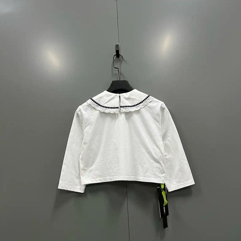 Miu Miu Miu Miu White Cropped Cotton T-Shirt 0089 Size M / US 6-8 / IT 42-44 - 2 Thumbnail