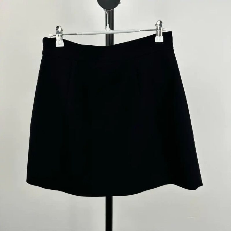 Miu Miu Miu Miu Black Cotton Women's Skirt with Bow 0089 Size 27" / US 4 / IT 40 - 2 Thumbnail