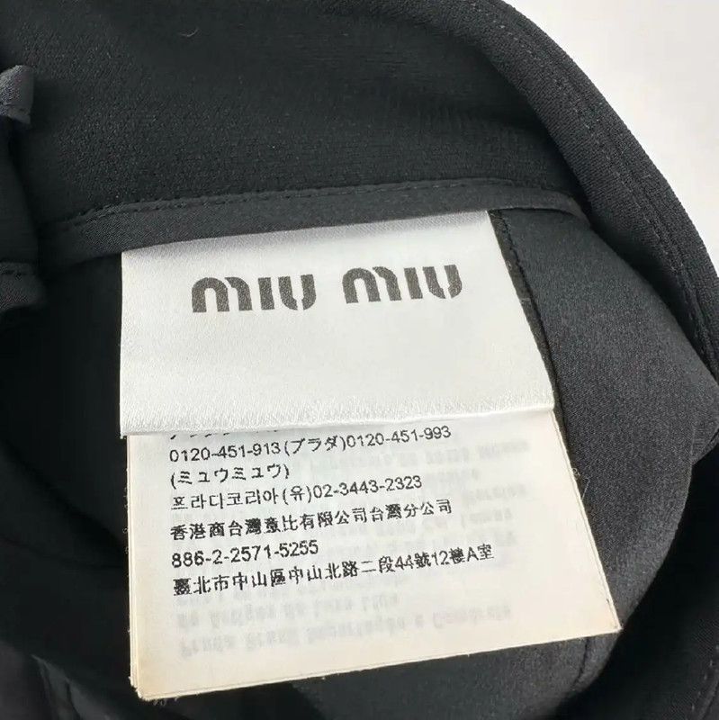 Miu Miu Miu Miu Black Cotton Women's Skirt with Bow 0089 Size 27" / US 4 / IT 40 - 5 Thumbnail