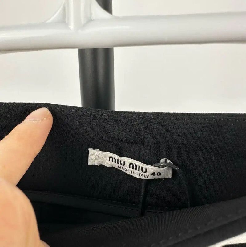 Miu Miu Miu Miu Black Cotton Women's Skirt with Bow 0089 Size 27" / US 4 / IT 40 - 4 Thumbnail