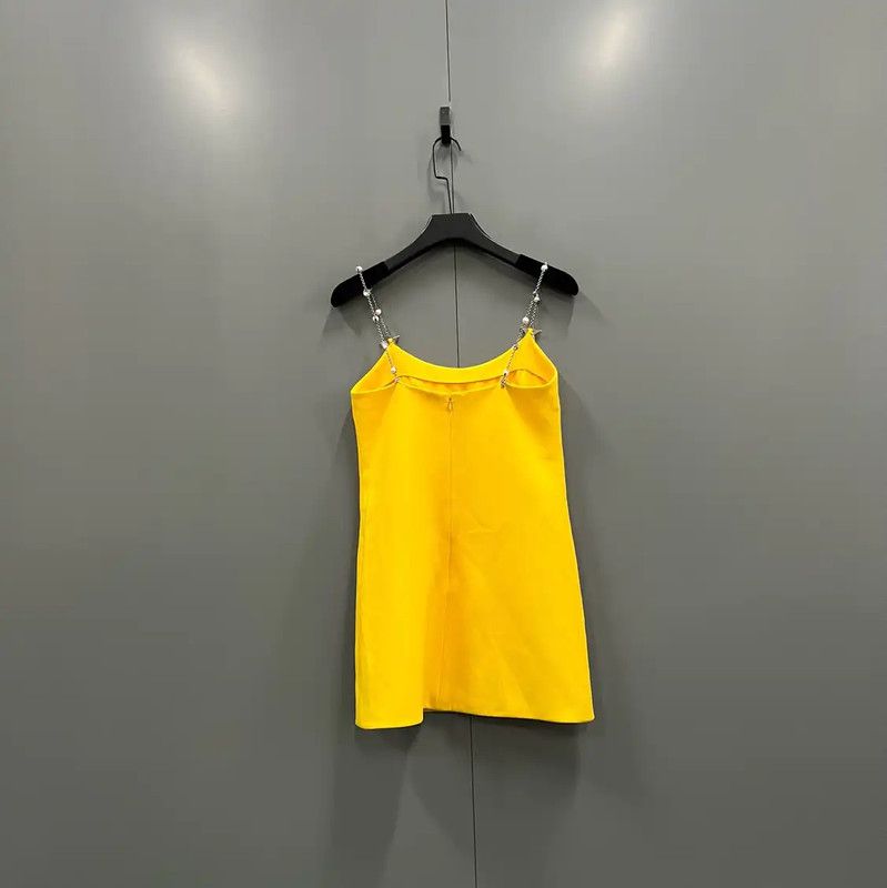 Miu Miu Miu Miu Summer Yellow Cotton Midi Dress 0089 Size XS / US 0-2 / IT 36-38 - 2 Thumbnail