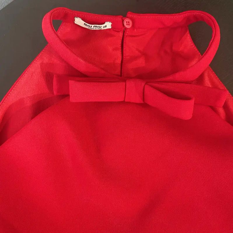 Miu Miu Miu Miu Red Scalloped Dress Size M 0089 Size M / US 6-8 / IT 42-44 - 3 Thumbnail