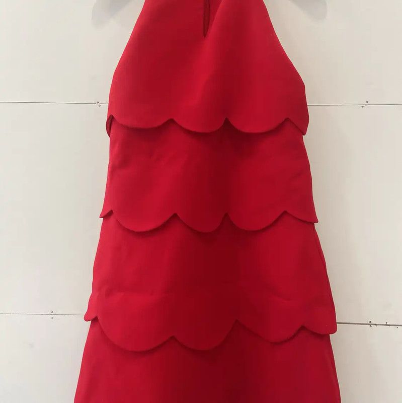 Miu Miu Miu Miu Red Scalloped Dress Size M 0089 Size M / US 6-8 / IT 42-44 - 2 Thumbnail