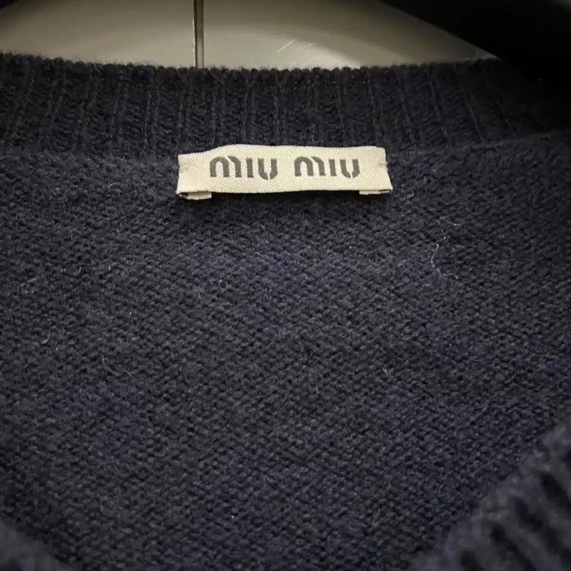 Miu Miu Miu Miu Black Wool Long Sleeve Sweater 0089 Size ONE SIZE - 3 Thumbnail