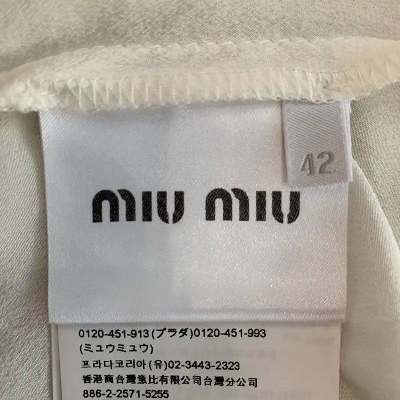 Miu Miu Miu Miu White Silk Ruffled Shirt 0089 Size L / US 10 / IT 46 - 6 Thumbnail