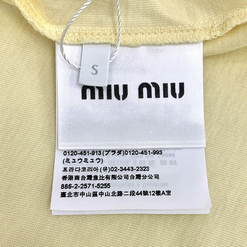 Miu Miu Miu Miu Yellow Cotton T-Shirt for Women 0089 Size S / US 4 / IT 40 - 7 Thumbnail