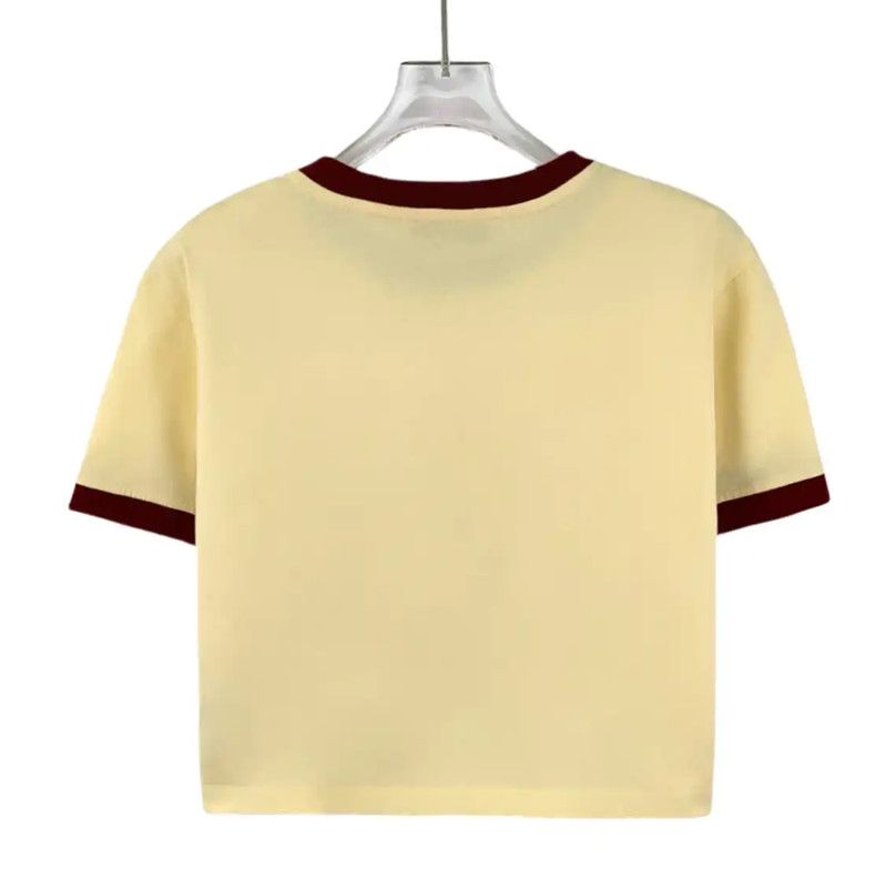 Miu Miu Miu Miu Yellow Cotton T-Shirt for Women 0089 Size S / US 4 / IT 40 - 2 Thumbnail