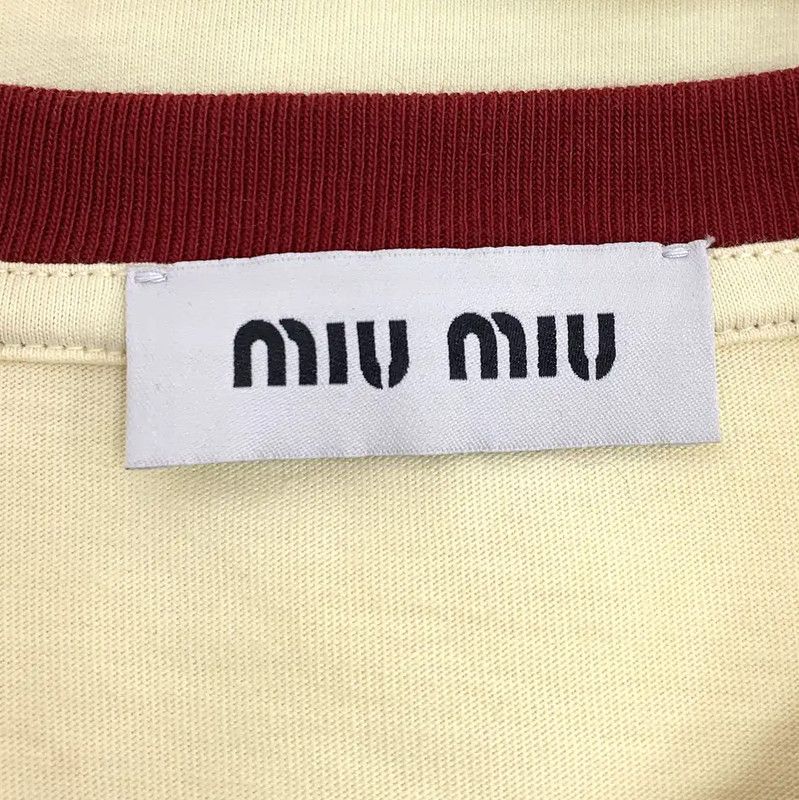 Miu Miu Miu Miu Yellow Cotton T-Shirt for Women 0089 Size S / US 4 / IT 40 - 6 Thumbnail