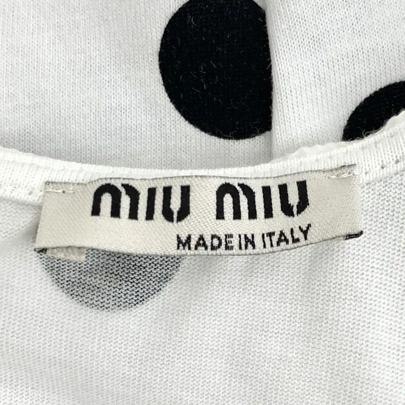 Miu Miu Miu Miu Polka Dot White Cotton T-Shirt 0089 Size XS / US 0-2 / IT 36-38 - 6 Thumbnail