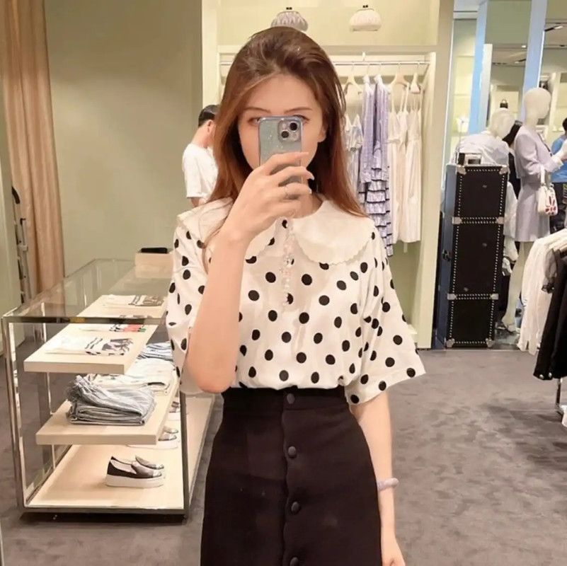 Miu Miu Miu Miu Polka Dot White Cotton T-Shirt 0089 Size XS / US 0-2 / IT 36-38 - 10 Thumbnail