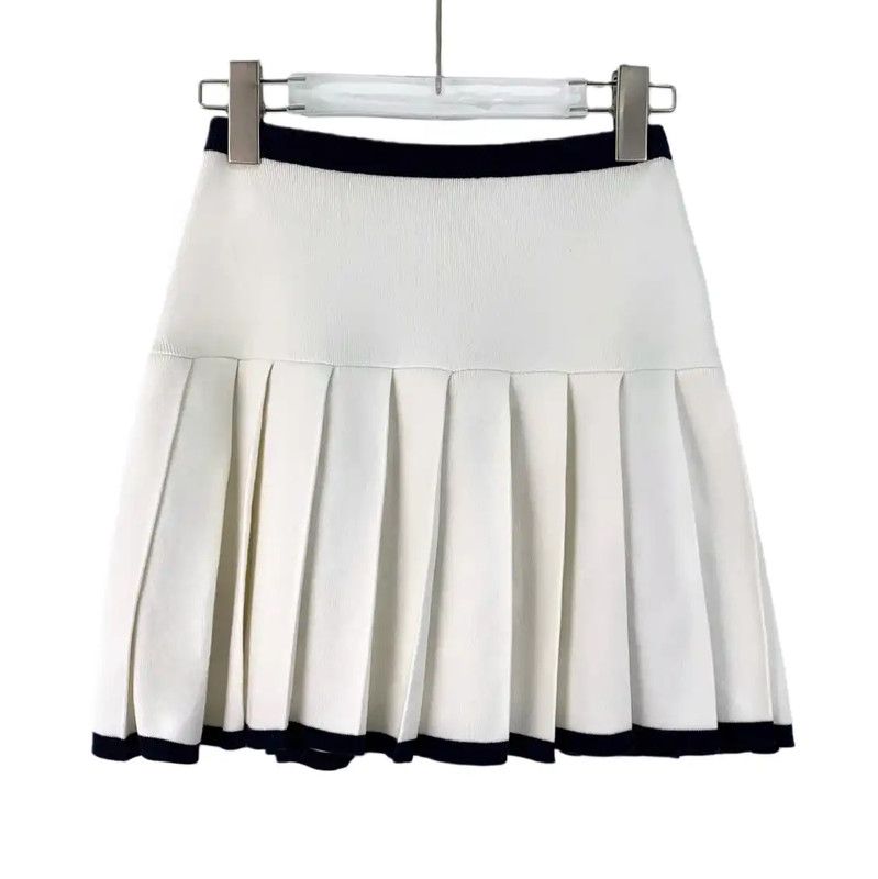 Miu Miu Miu Miu Women's White Cotton Pleated Skirt 0089 Size 22" - 2 Thumbnail