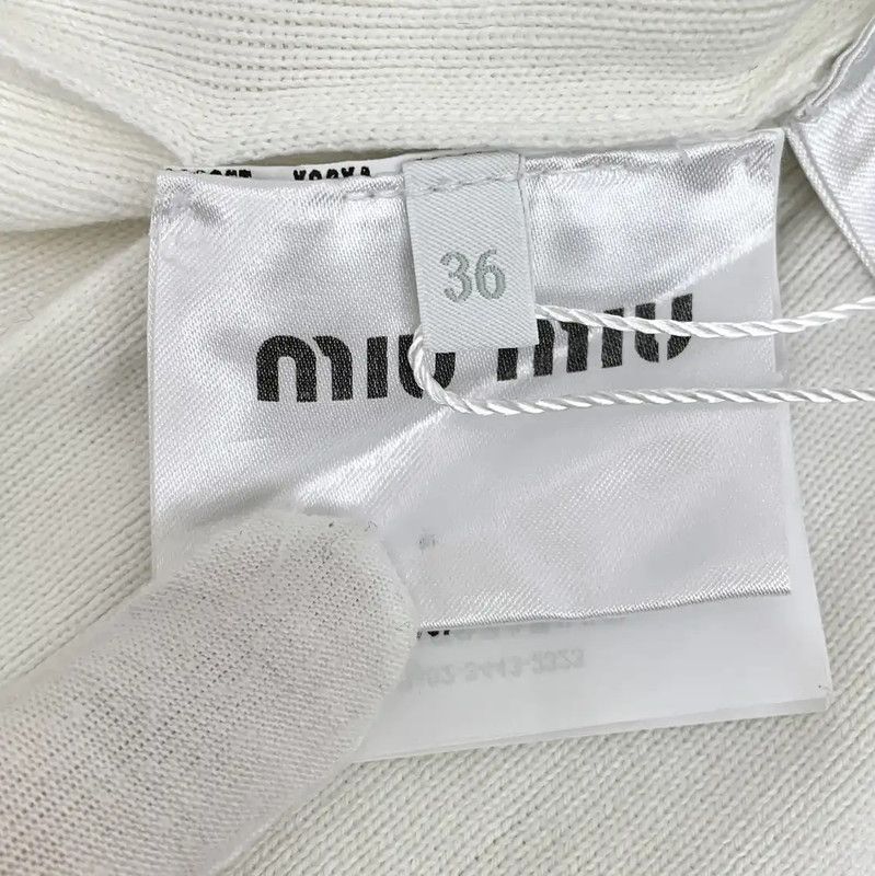 Miu Miu Miu Miu Women's White Cotton Pleated Skirt 0089 Size 22" - 6 Thumbnail