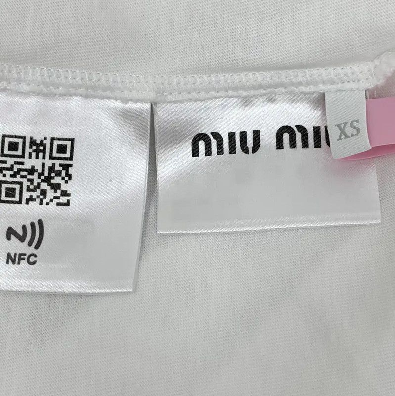 Miu Miu Miu Miu Women's Cropped White T-Shirt 0089 Size XS / US 0-2 / IT 36-38 - 6 Thumbnail