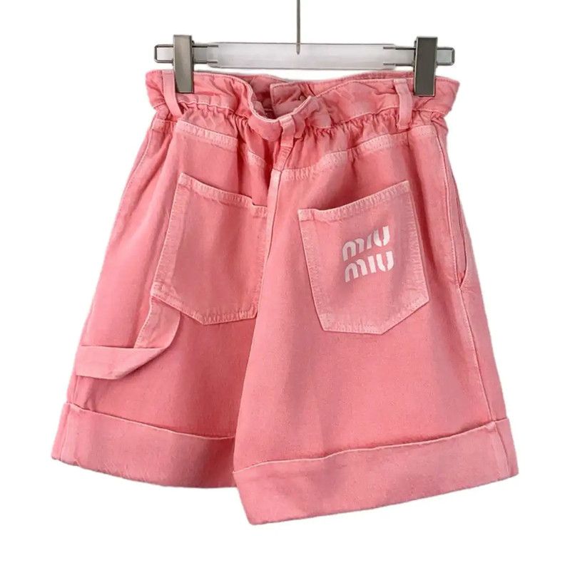 Miu Miu Miu Miu Pink Cotton Women’s Shorts 0089 Size 23" - 2 Thumbnail