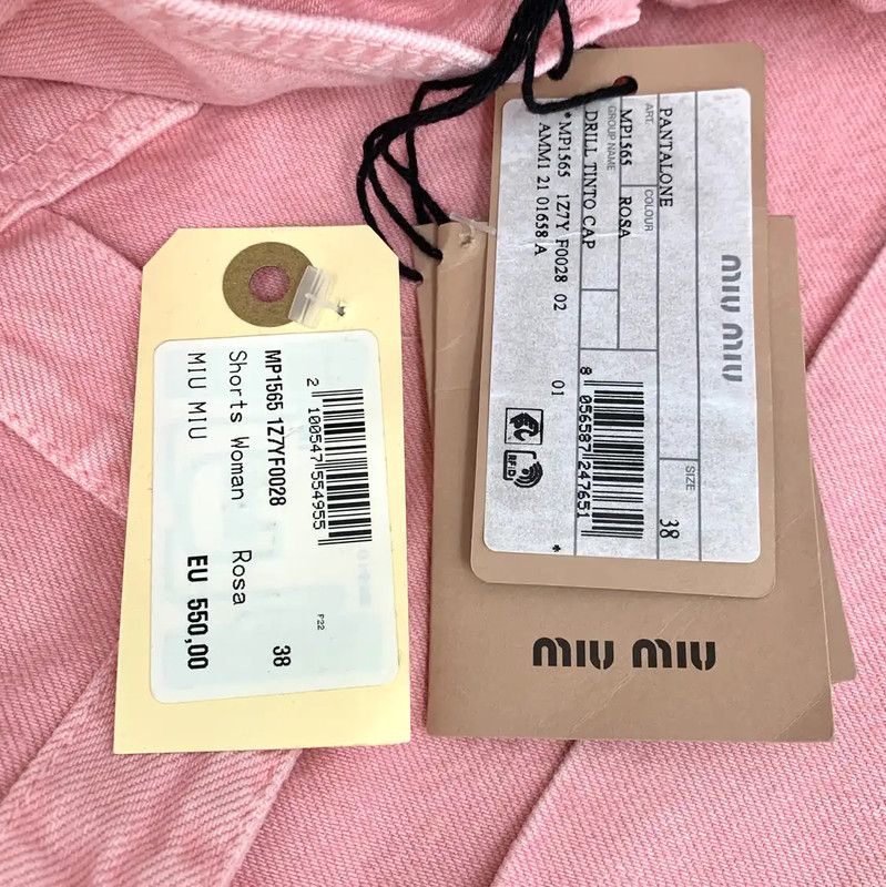 Miu Miu Miu Miu Pink Cotton Women’s Shorts 0089 Size 23" - 9 Thumbnail