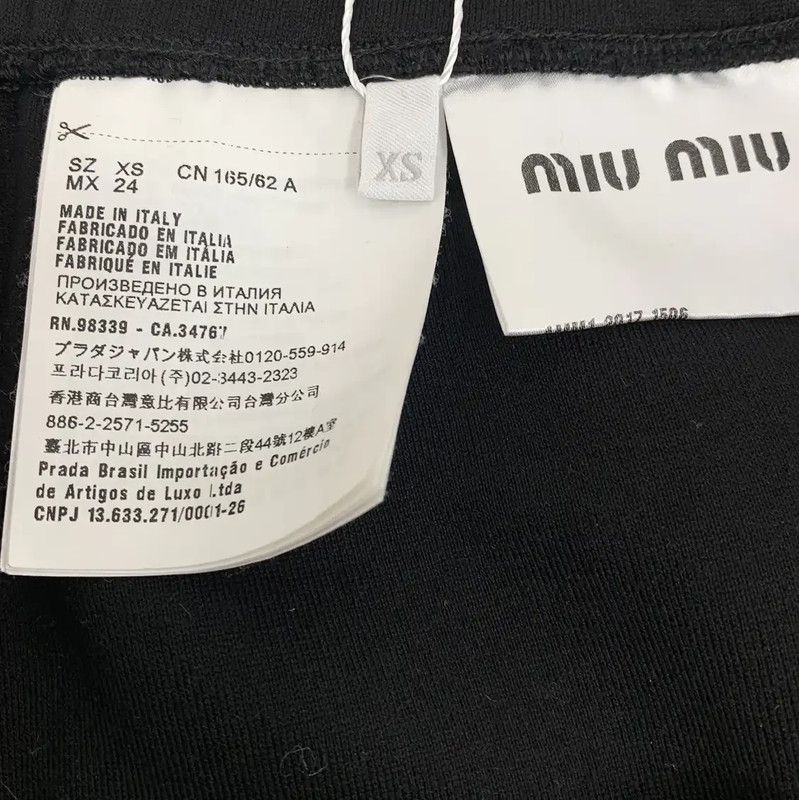 Miu Miu Miu Miu Black Cotton Midi Skirt 0089 Size 23" - 7 Thumbnail