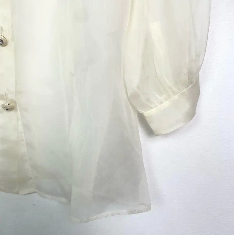 Miu Miu Miu Miu Women's Beige Cotton Blouse 0089 Size XS / US 0-2 / IT 36-38 - 4 Thumbnail