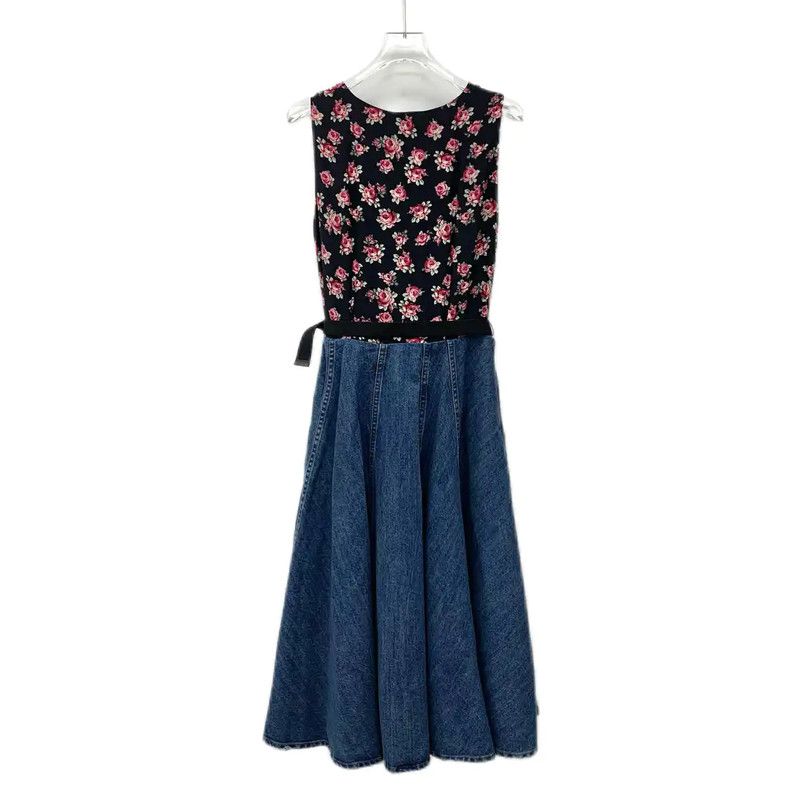 Miu Miu Miu Miu Colorblock Cotton Dress for Women 0089 Size M / US 6-8 / IT 42-44 - 2 Thumbnail