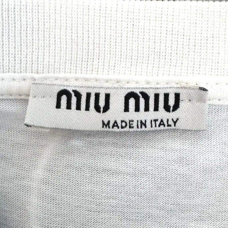 Miu Miu Miu Miu White Wool Women's T-Shirt 0089 Size M / US 6-8 / IT 42-44 - 4 Thumbnail