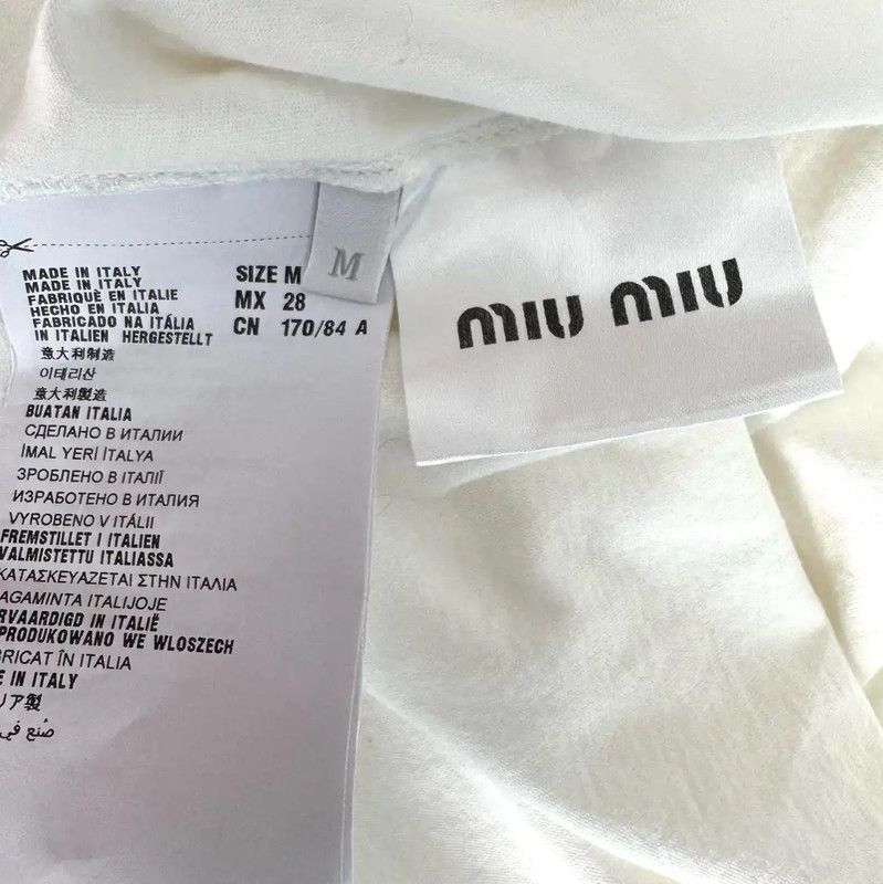 Miu Miu Miu Miu White Wool Women's T-Shirt 0089 Size M / US 6-8 / IT 42-44 - 6 Thumbnail