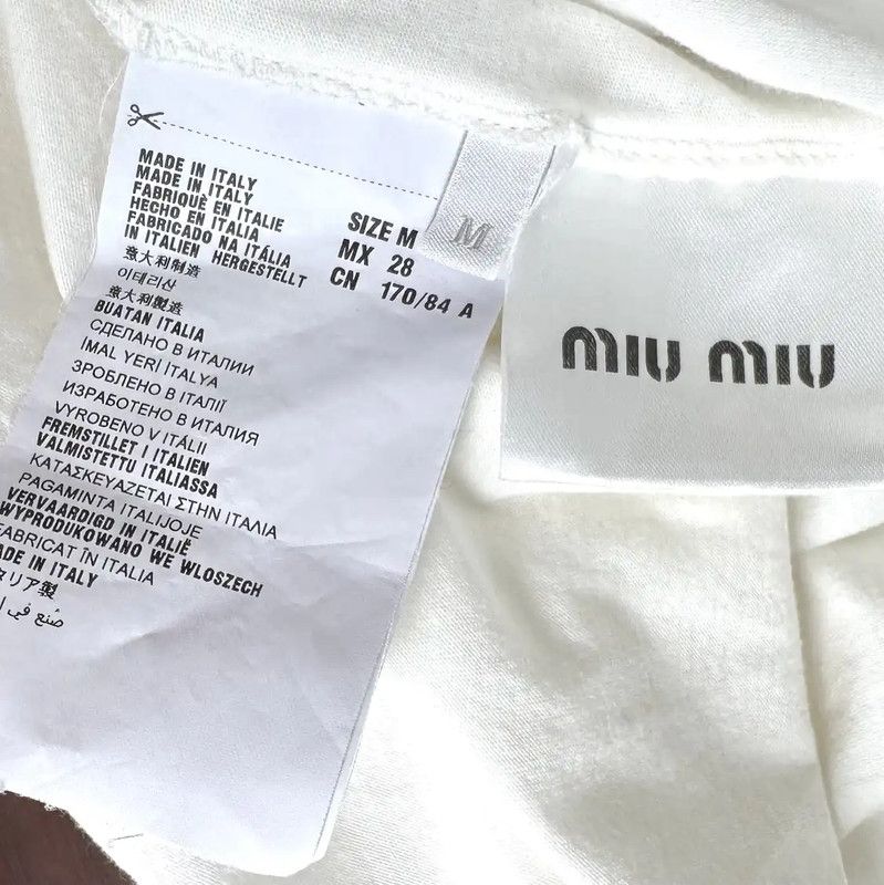 Miu Miu Miu Miu White Wool Women's T-Shirt 0089 Size M / US 6-8 / IT 42-44 - 5 Thumbnail