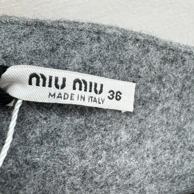 Miu Miu Miu Miu Gray Wool Winter Skirt for Women 0089 Size 23" - 4 Thumbnail