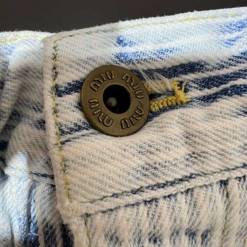 Miu Miu Miu Miu Multi-Color Denim Pantalones XS 0089 Size 22" - 4 Thumbnail