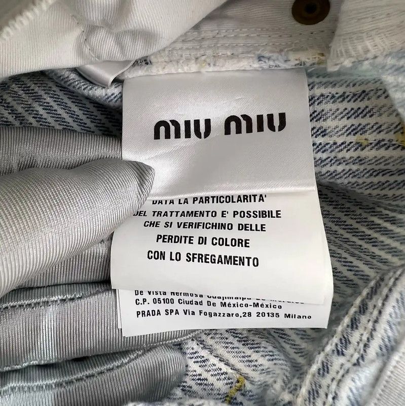 Miu Miu Miu Miu Multi-Color Denim Pantalones XS 0089 Size 22" - 7 Thumbnail