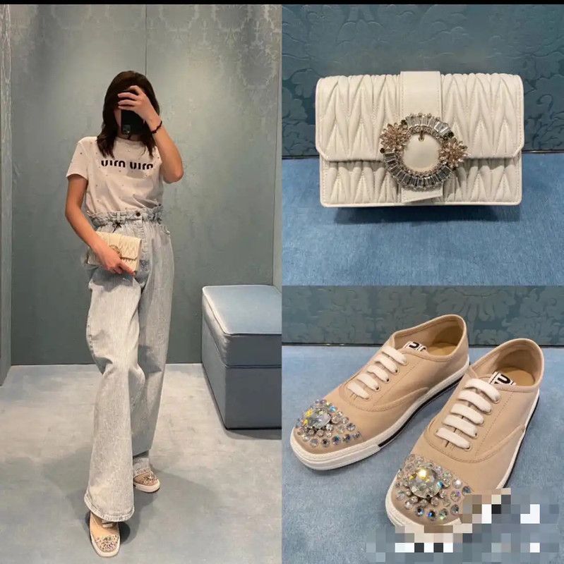 Miu Miu Miu Miu Multi-Color Denim Pantalones XS 0089 Size 22" - 10 Thumbnail