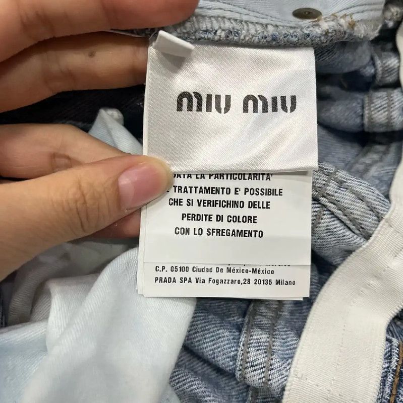 Miu Miu Miu Miu Light Blue Cotton Denim Pants 0089 Size 22" - 4 Thumbnail
