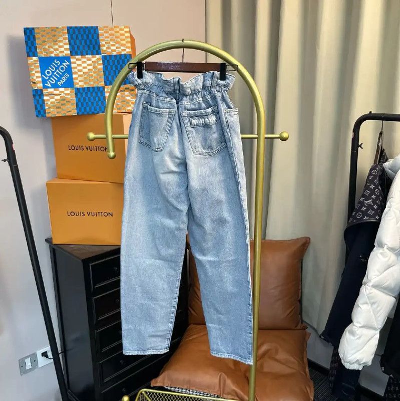 Miu Miu Miu Miu Light Blue Cotton Denim Pants 0089 Size 22" - 2 Thumbnail