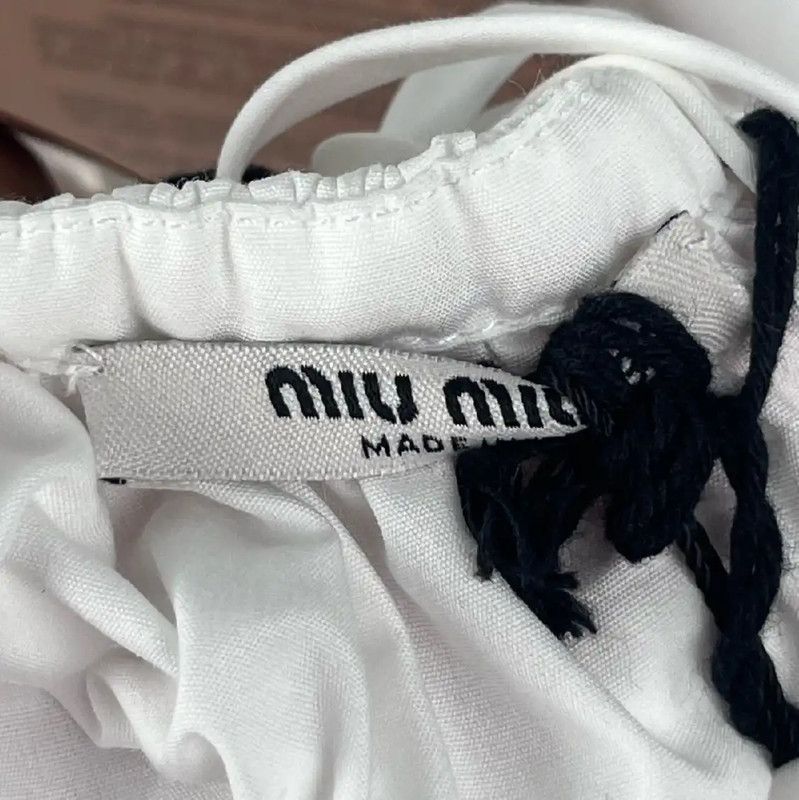 Miu Miu Miu Miu White Cotton Dress for Women 0089 Size L / US 10 / IT 46 - 5 Thumbnail