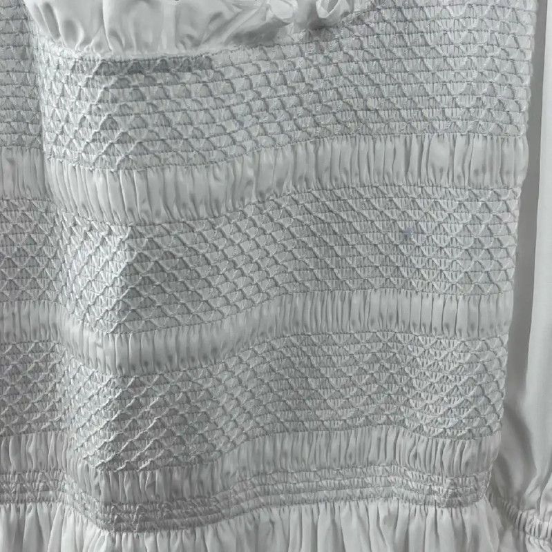 Miu Miu Miu Miu White Cotton Dress for Women 0089 Size L / US 10 / IT 46 - 3 Thumbnail