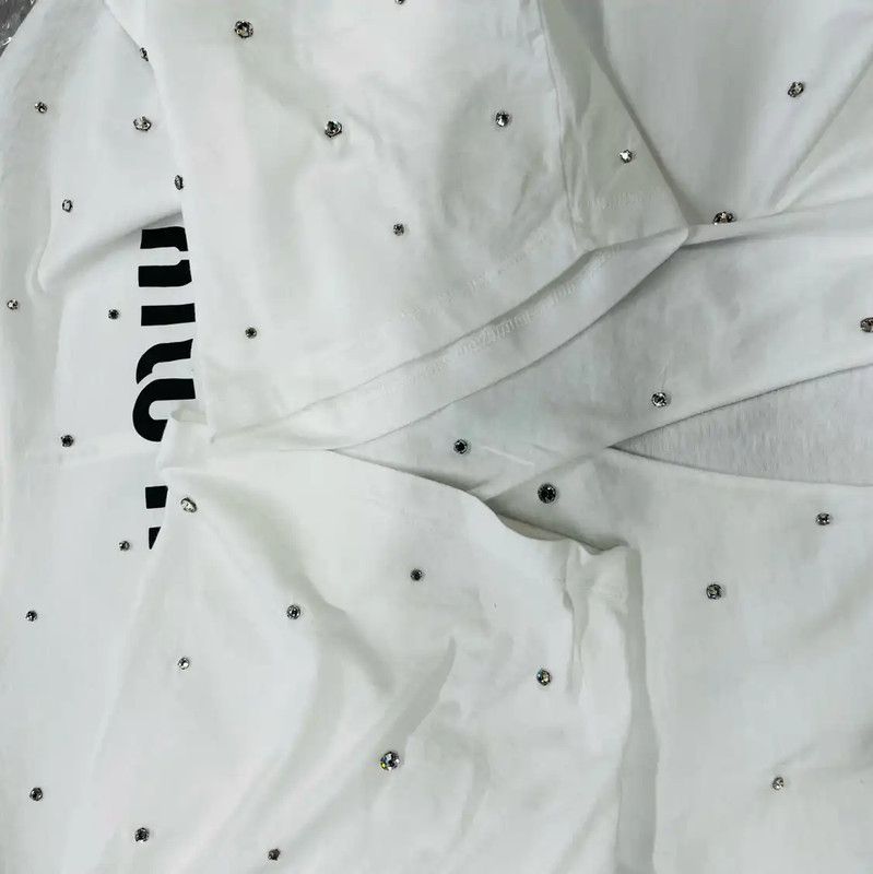 Miu Miu Miu Miu White Cotton Women's T-Shirt 0089 Size S / US 4 / IT 40 - 4 Thumbnail