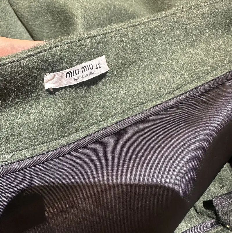 Miu Miu Miu Miu Green Wool Midi Skirt 0089 Size 23" - 4 Thumbnail