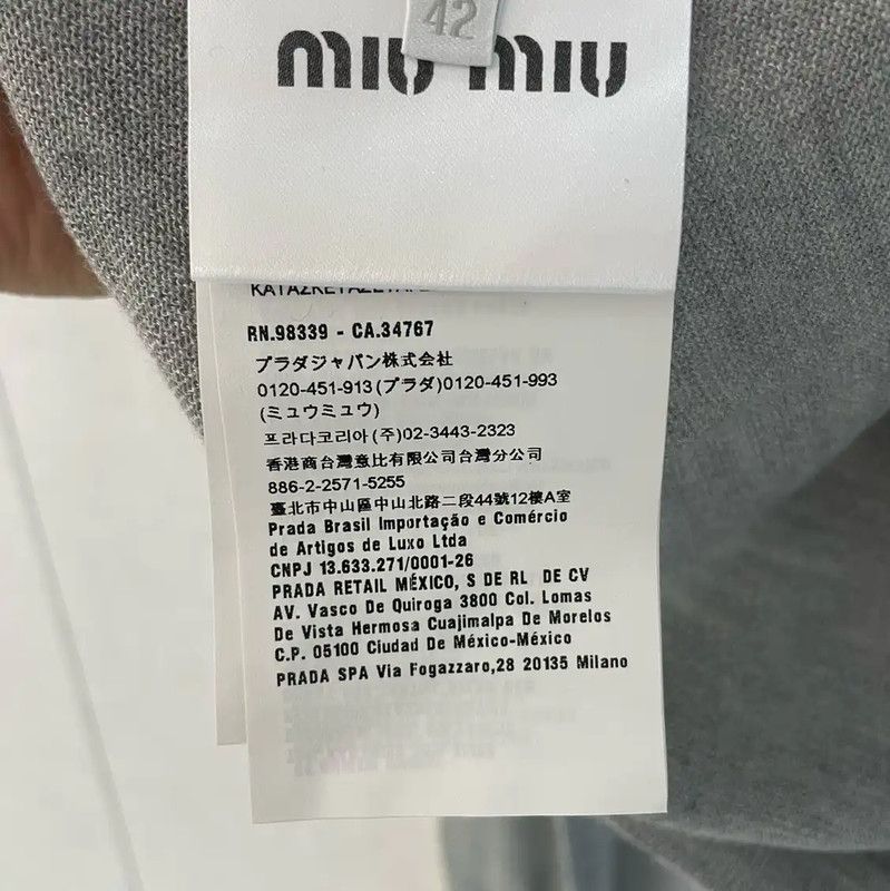 Miu Miu Miu Miu Gray Cashmere Sweater for Women 0089 Size XL / US 12-14 / IT 48-50 - 6 Thumbnail
