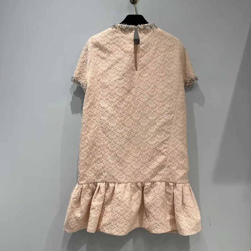 Miu Miu Miu Miu Pink Printed Cotton Blend Short Dress 0089 Size L / US 10 / IT 46 - 2 Thumbnail