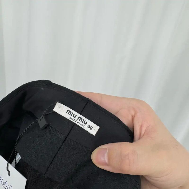Miu Miu Miu Miu Black Wool Logo Summer Shorts 0089 Size 23" - 5 Thumbnail