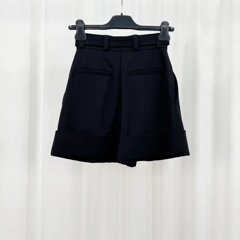 Miu Miu Miu Miu Black Wool Logo Summer Shorts 0089 Size 23" - 2 Thumbnail