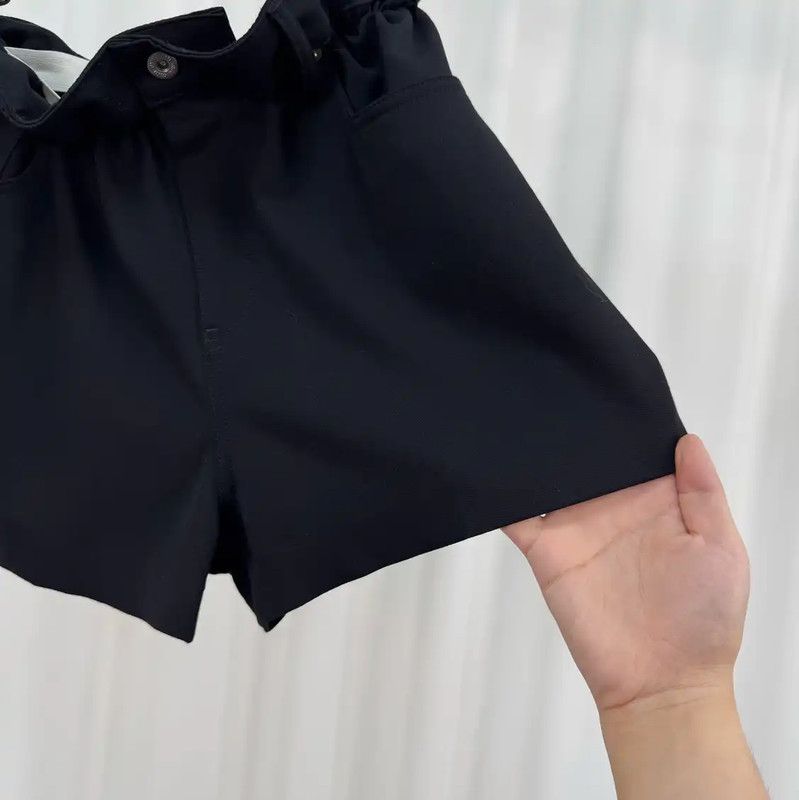 Miu Miu Miu Miu Black Wool Embroidered Logo Shorts 0089 Size 23" - 4 Thumbnail