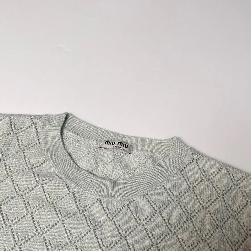 Miu Miu Miu Miu Summer Green Short Sleeve Pullover 0089 Size XS / US 0-2 / IT 36-38 - 4 Thumbnail