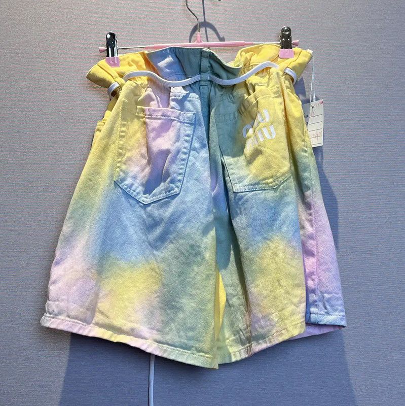Miu Miu Miu Miu Colorful Cotton Summer Shorts 0089 Size 23" - 2 Thumbnail
