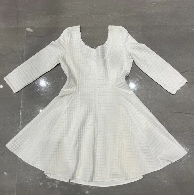 Miu Miu Miu Miu White Long Sleeve Dress for Women 0089 Size L / US 10 / IT 46 - 2 Thumbnail